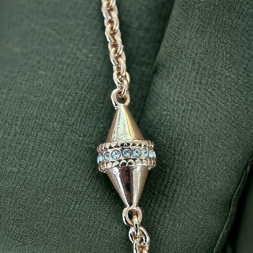 Lola And Grace Swarovski Crystal Necklace Rose Gold Color 41”
